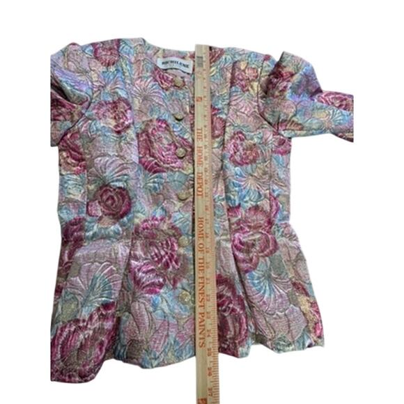 "RICHILENE" RARE! VTG 2 Pc.Set SZ 14 Formal Party Designer USA Metallic Threads - Picture 11 of 16